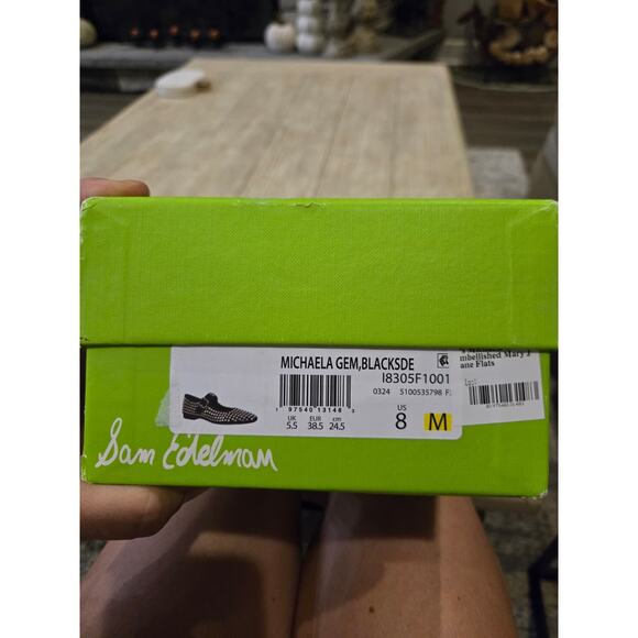 Sam Edelman Michaela Gem Mary Jane Flats Black Women's Size 8 NIB Sparkly - Picture 8 of 8